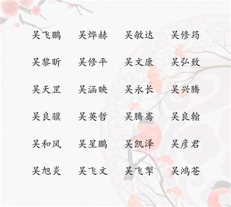 姓吳的名字|吴姓的取名大全 吴姓寓意好的名字